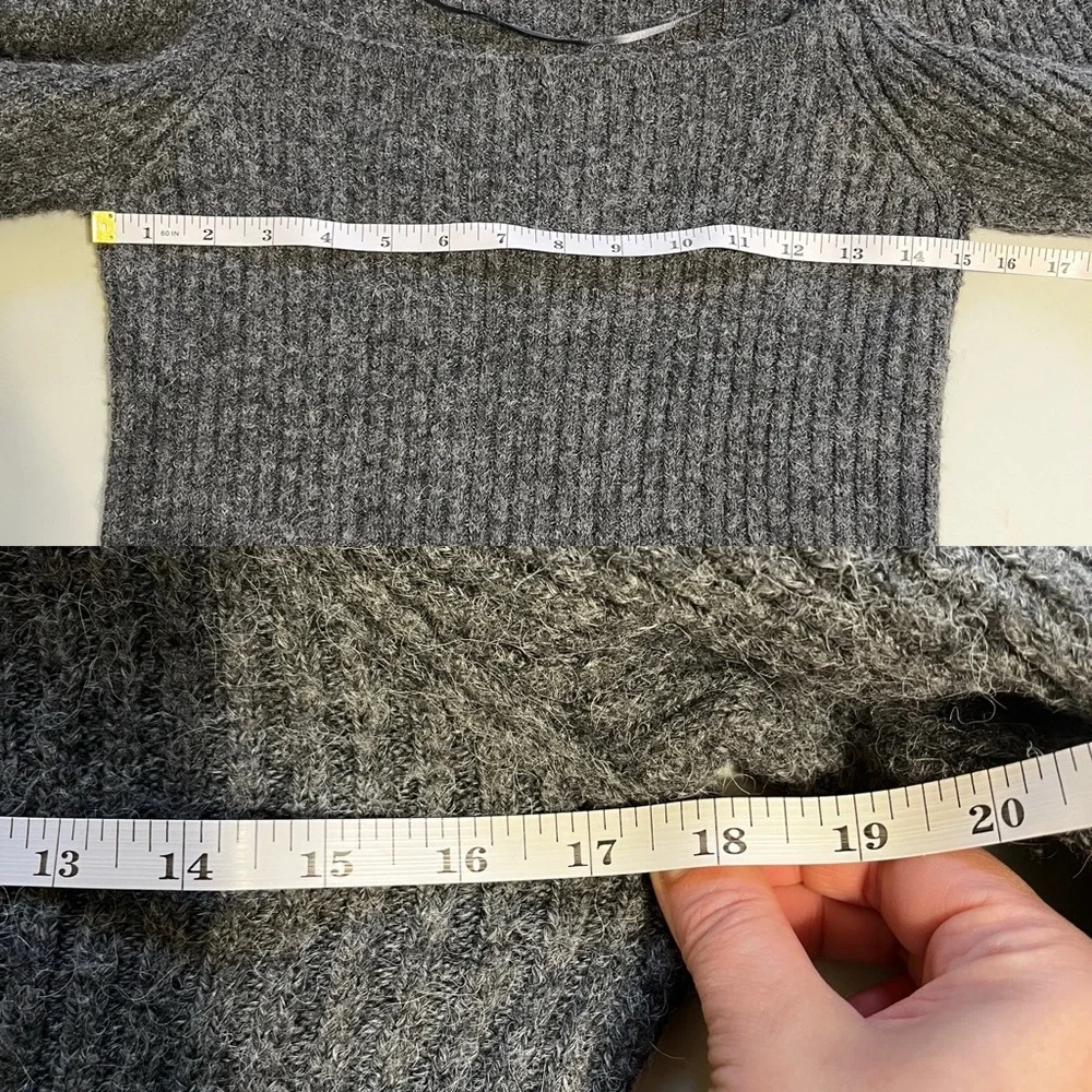 Rebecca Minkoff Grey Wool Puff Sleeve Pixi Sweater - Picture 9 of 15
